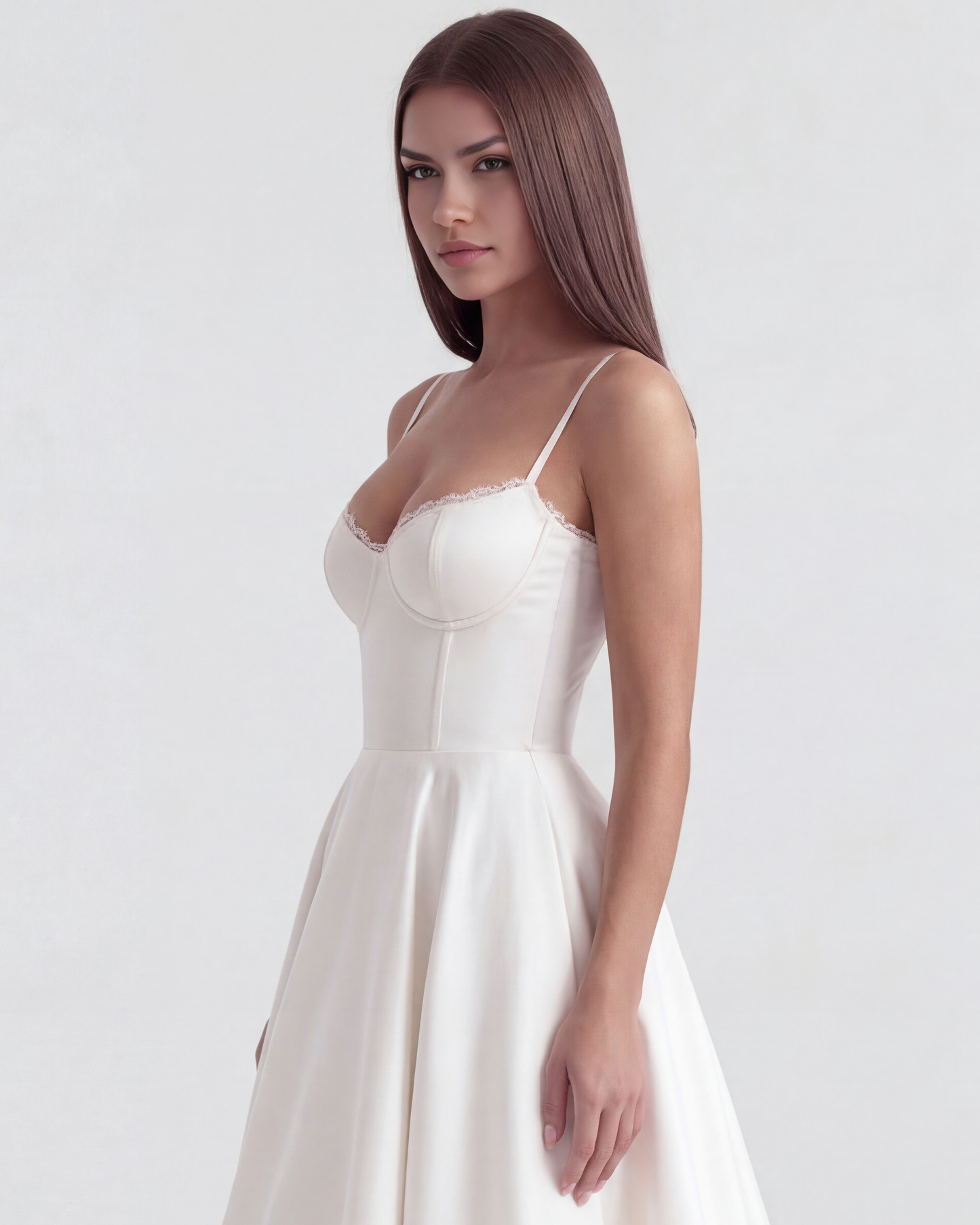 SELENE | Elegante vestido midi con tirantes finos