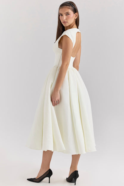 FARAH | Vestido midi con mangas casquillo