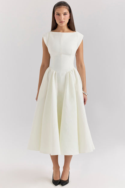 FARAH | Vestido midi con mangas casquillo