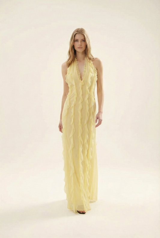 ESMEE | Vestido largo y fluido con volantes