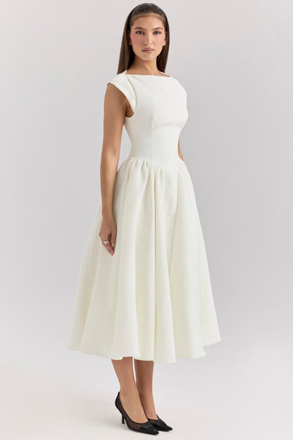 FARAH | Vestido midi con mangas casquillo