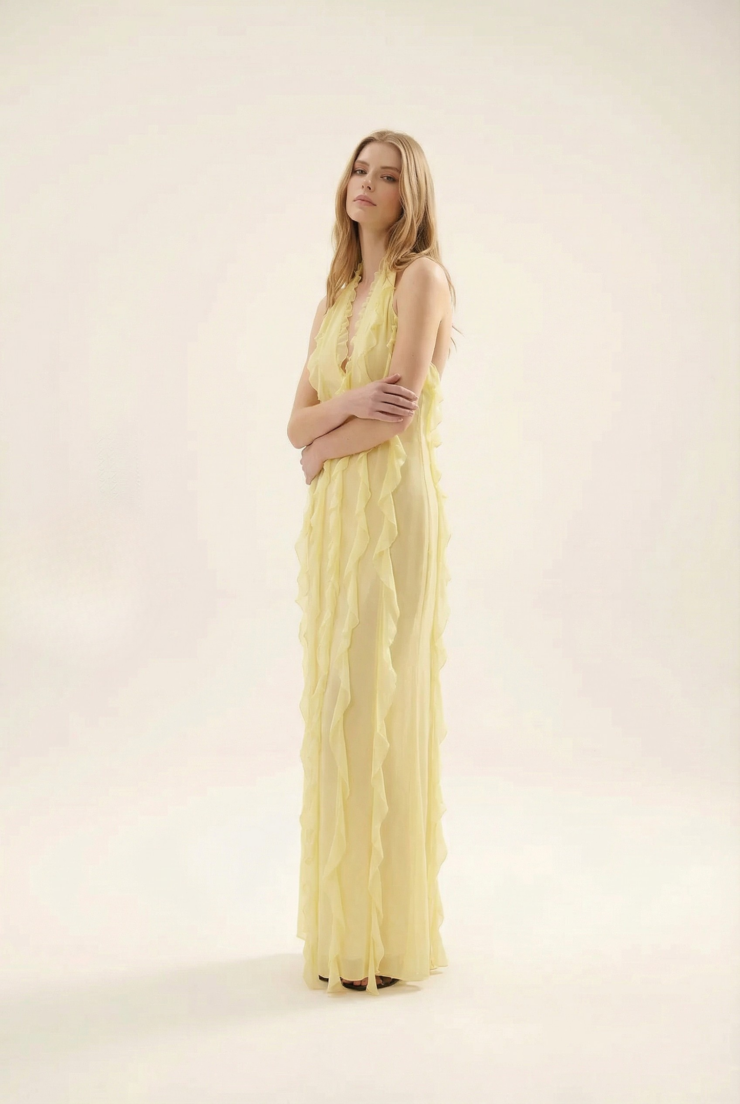 ESMEE | Vestido largo y fluido con volantes
