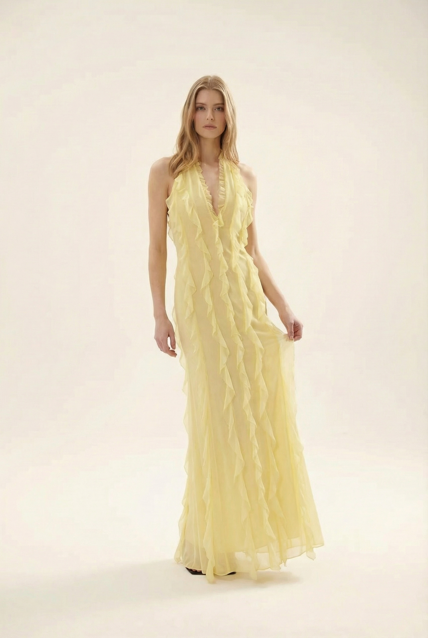 ESMEE | Vestido largo y fluido con volantes