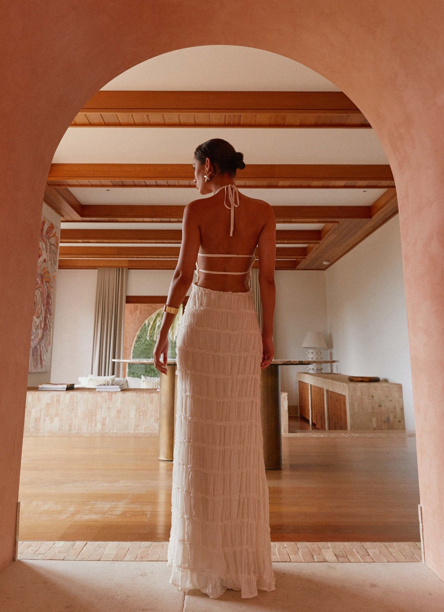 SANDRA | Elegante vestido largo con cuello halter