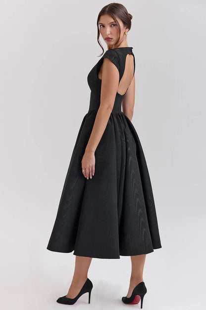 FARAH | Vestido midi con mangas casquillo