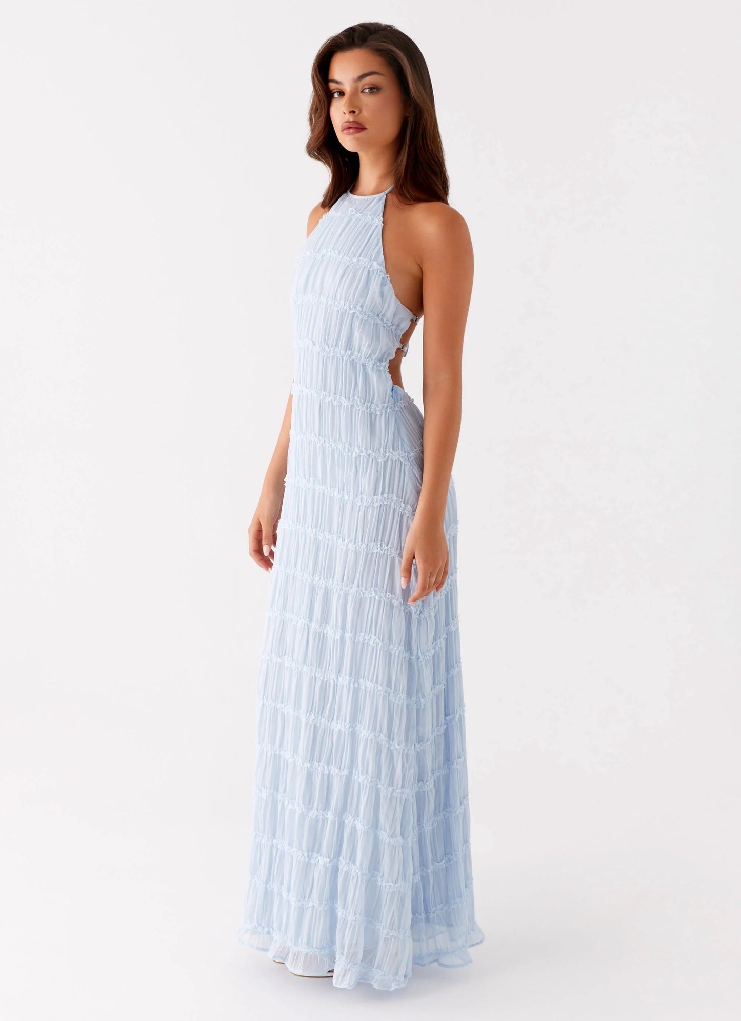 SANDRA | Elegante vestido largo con cuello halter
