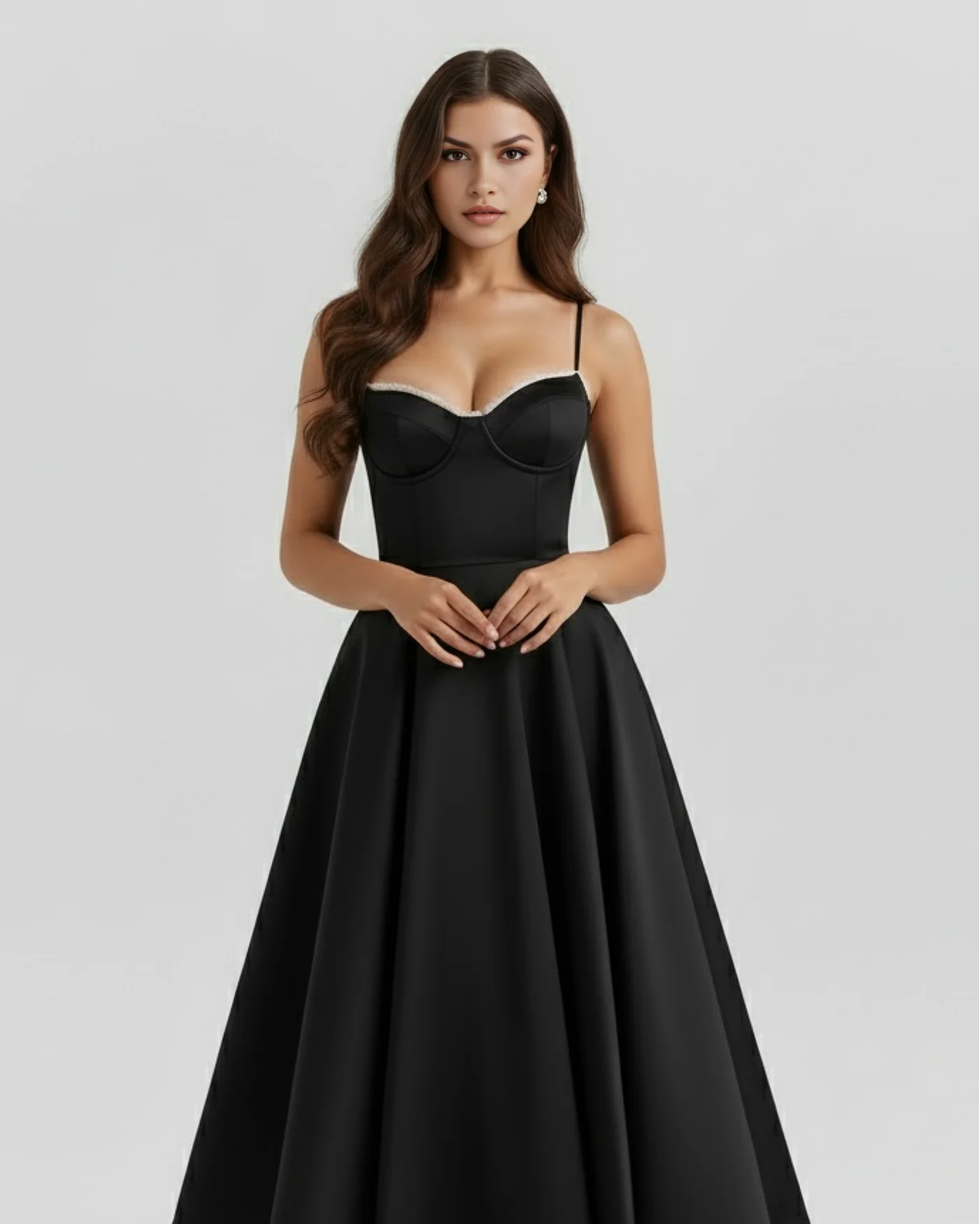 SELENE | Elegante vestido midi con tirantes finos