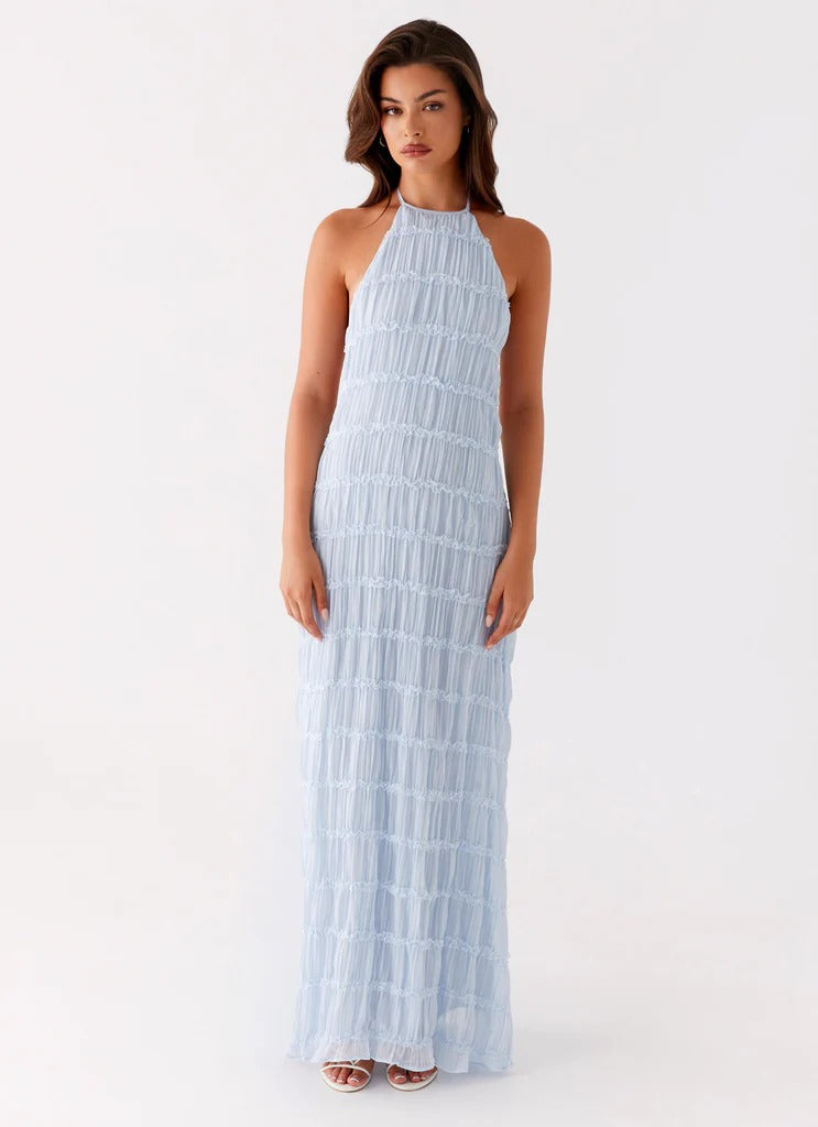 SANDRA | Elegante vestido largo con cuello halter