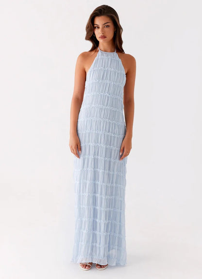 SANDRA | Elegante vestido largo con cuello halter