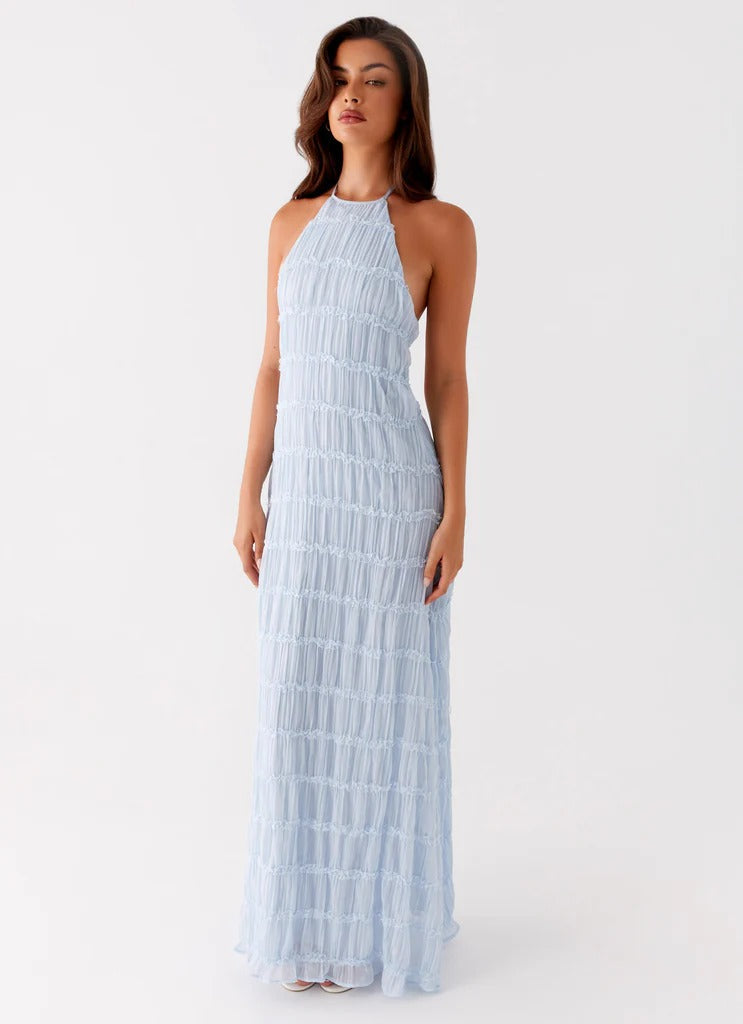 SANDRA | Elegante vestido largo con cuello halter