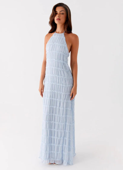 SANDRA | Elegante vestido largo con cuello halter