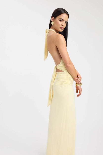 CARMEN | Vestido largo con cintura fruncida