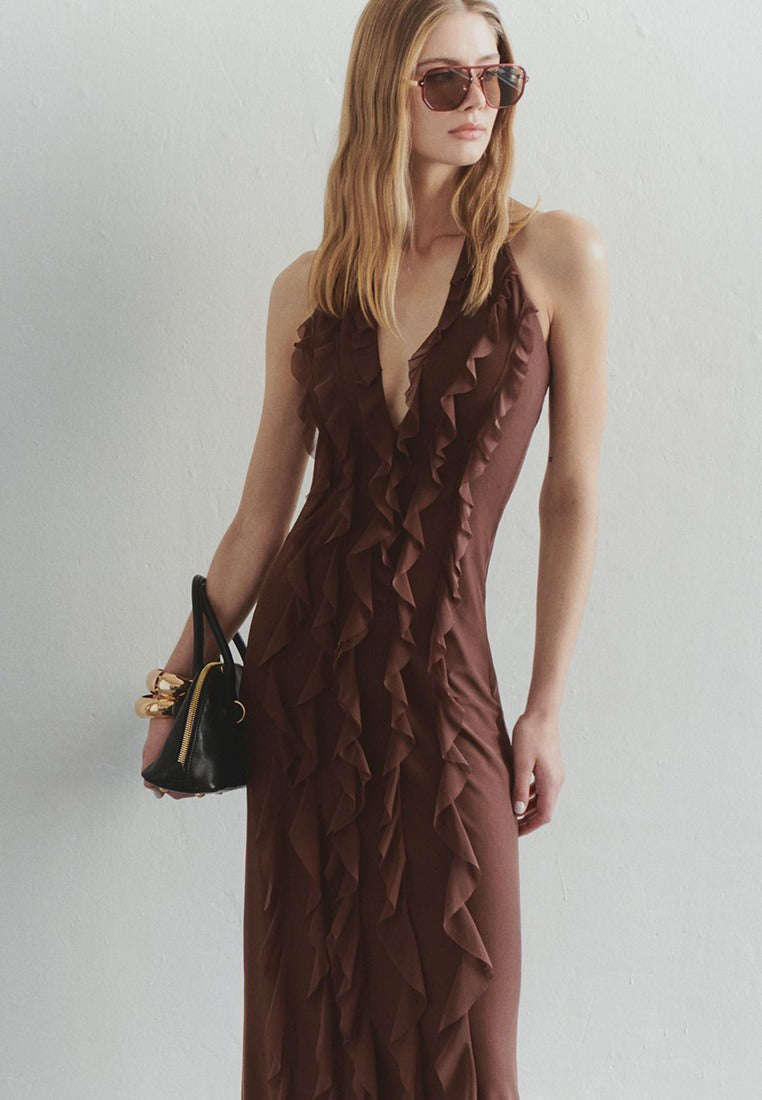 ESMEE | Vestido largo y fluido con volantes